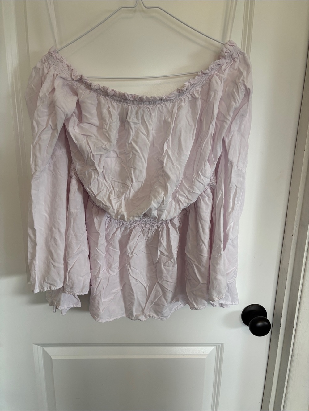 Hanna Nicole Light Lavender or pink Off-Shoulder peasant Top